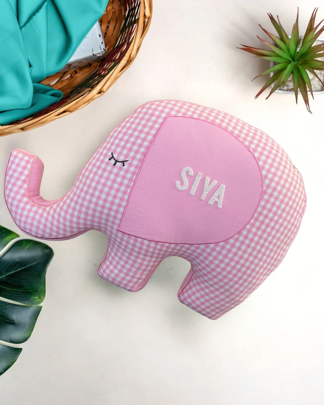 Colourful Elephant Cushion- Personalised Name