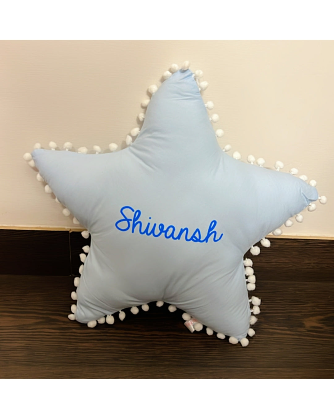 Colourful Pom Pom Star Shaped Cushion- Playful and Cozy