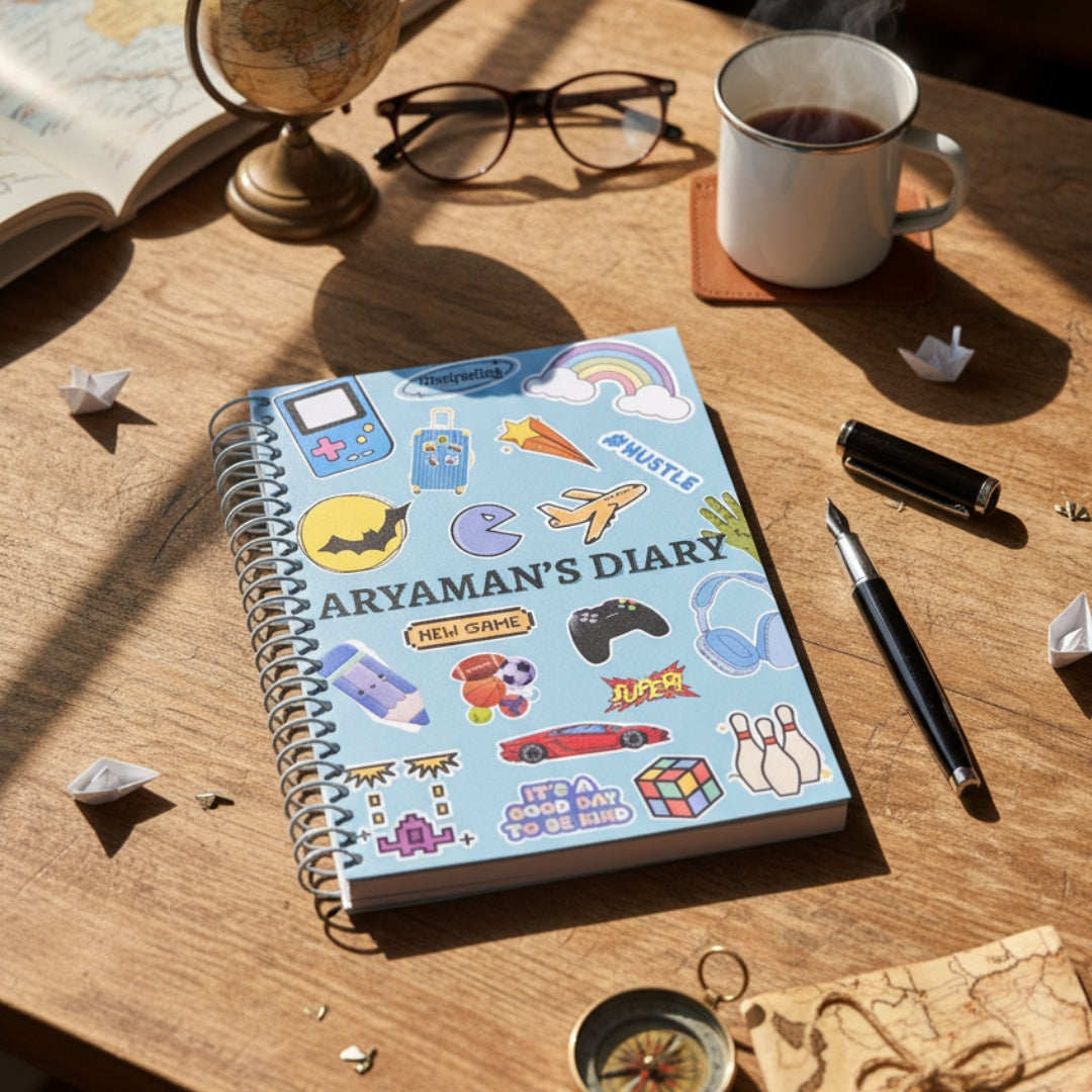 Quest Log Personalised A5 Ruled Gamer Diary