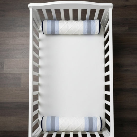 Stripe-Panel Cotton Bolster Pair