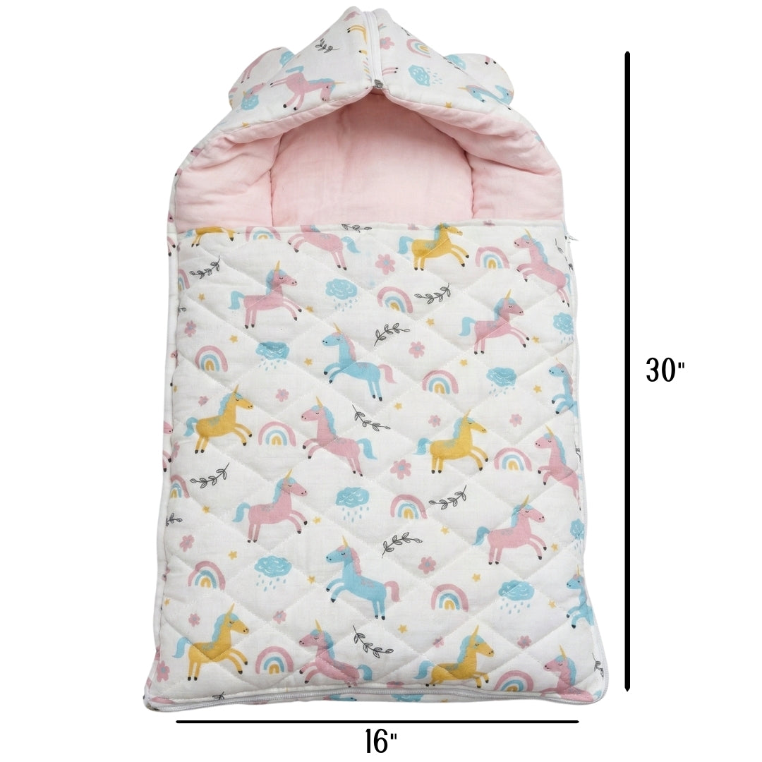 SnugPod Cotton Muslin Baby Sleeping Bag - Unicorn Magic