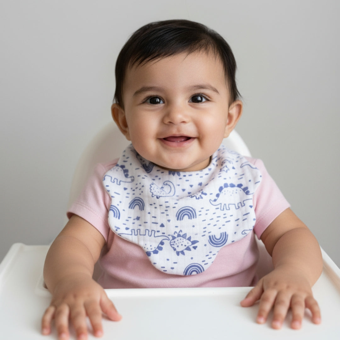 Ultra-Soft Muslin Baby Bib – 100% Cotton (0–18M)