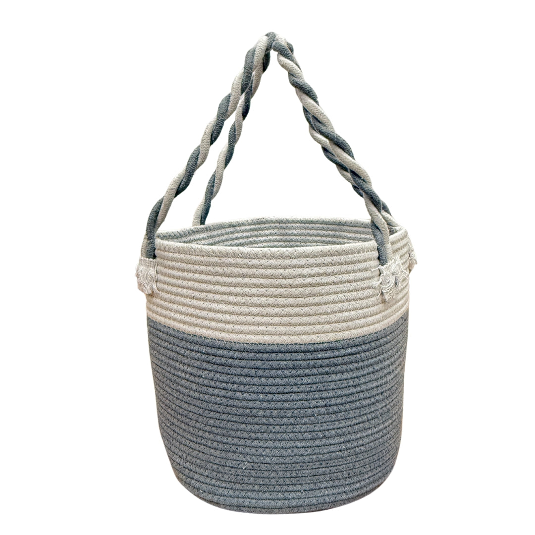 Grey & Ivory Rope Basket