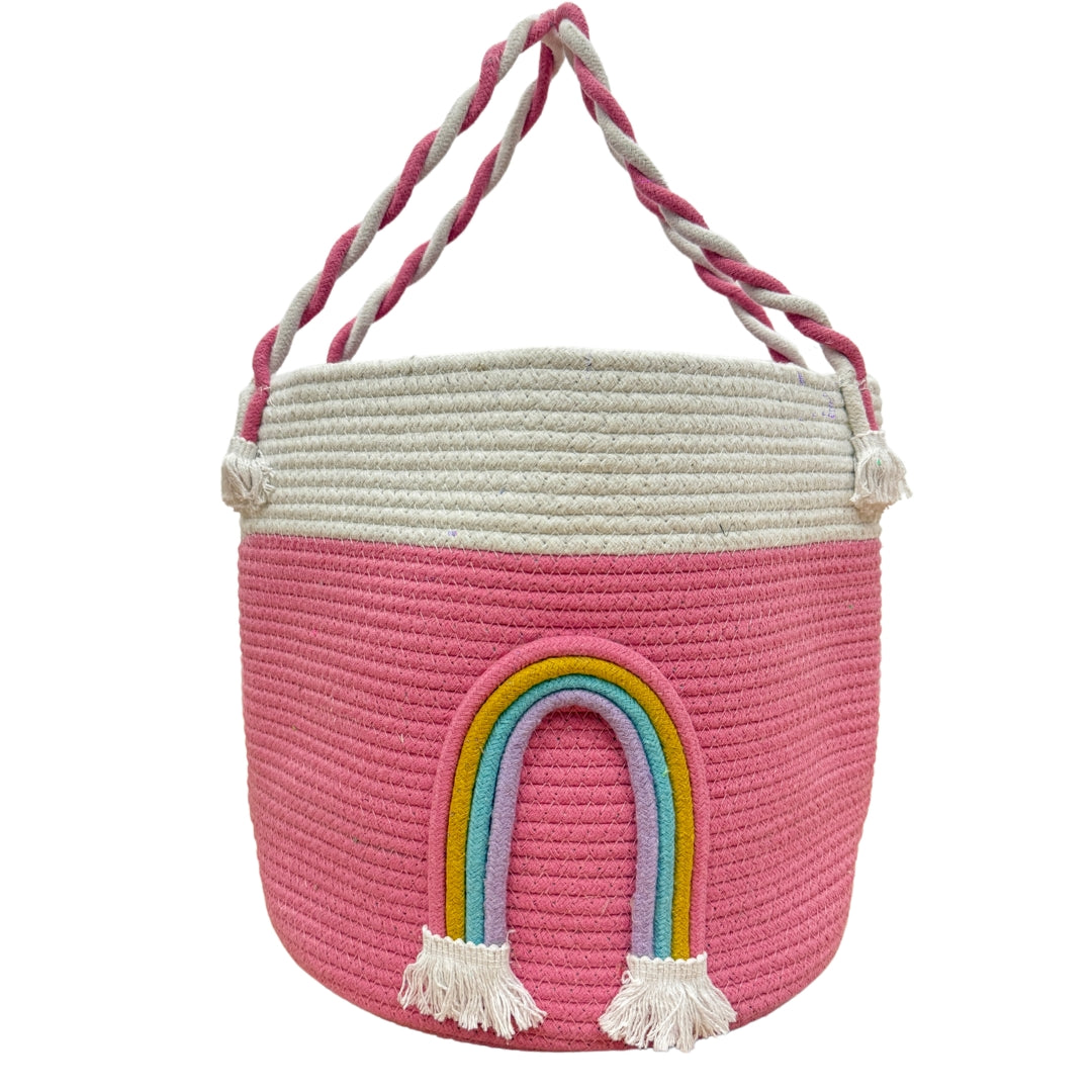 Rainbow Cuddles Carry Storage Basket (12"x12")