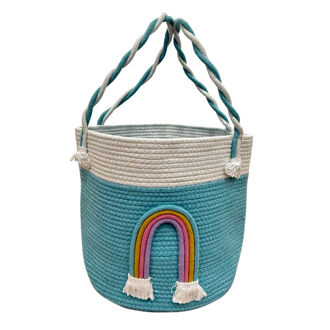 Rainbow Cuddles Carry Storage Basket (12"x12")