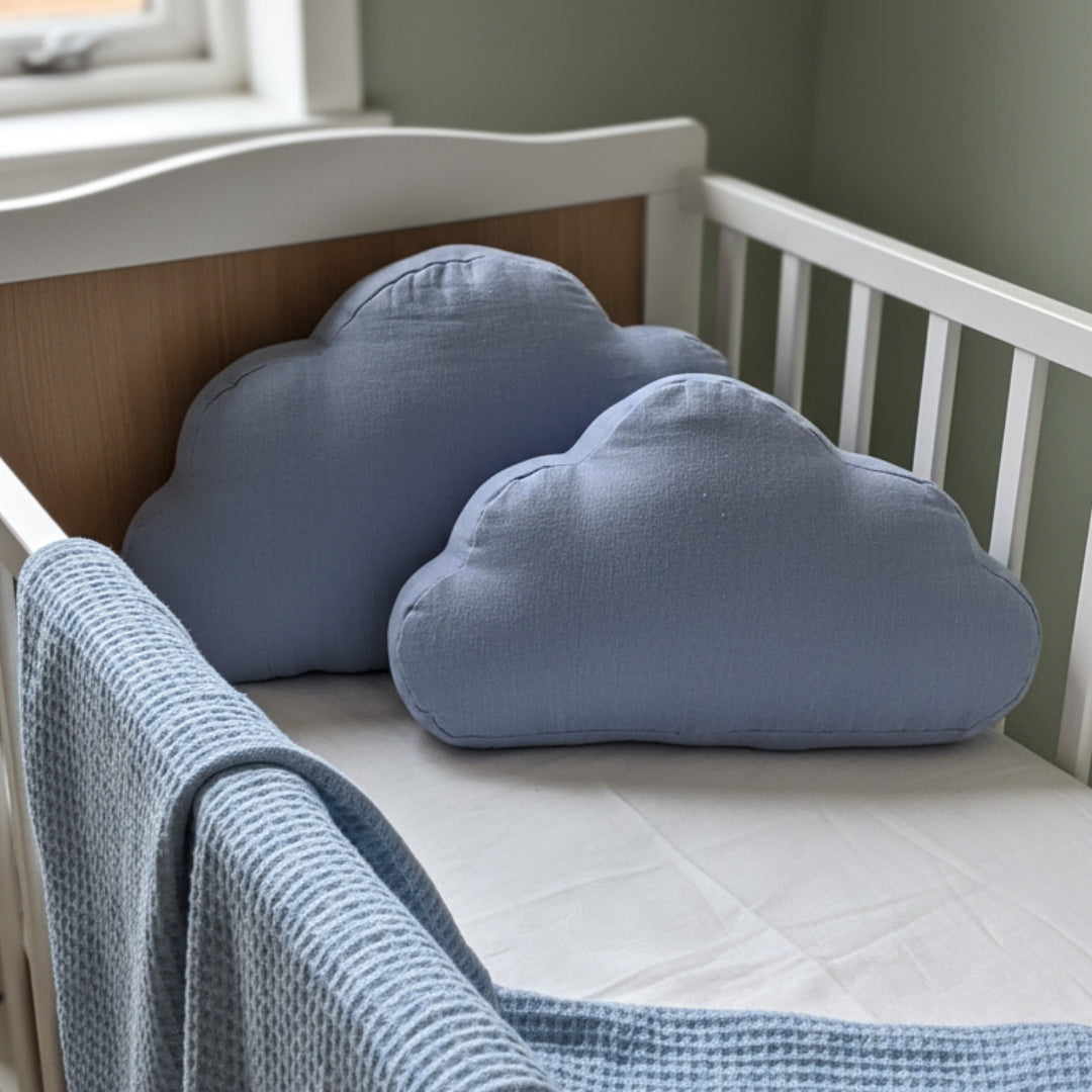 Soft Muslin Cloud Pillow - Blue