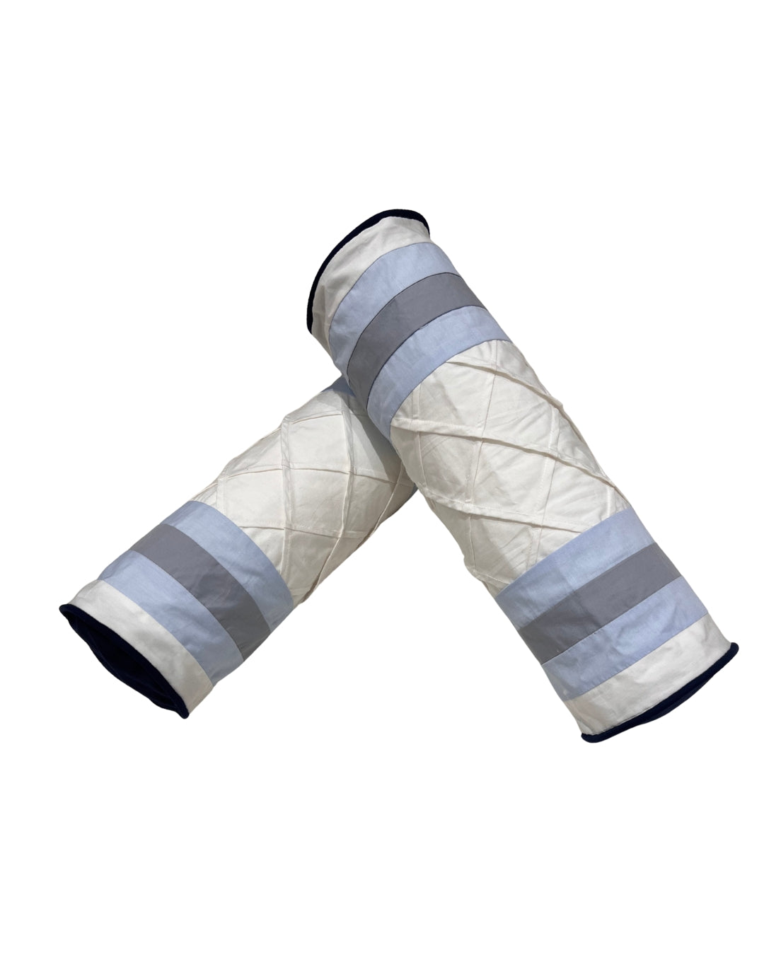 Stripe-Panel Cotton Bolster Pair