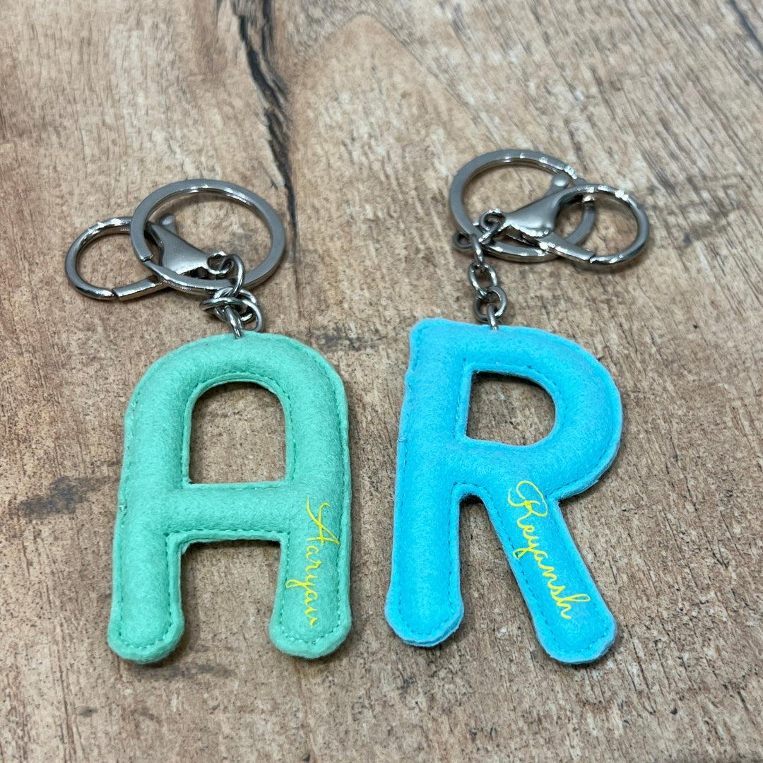 MonkiCharm Personalised Felt Keychains/Charms - Alphabet