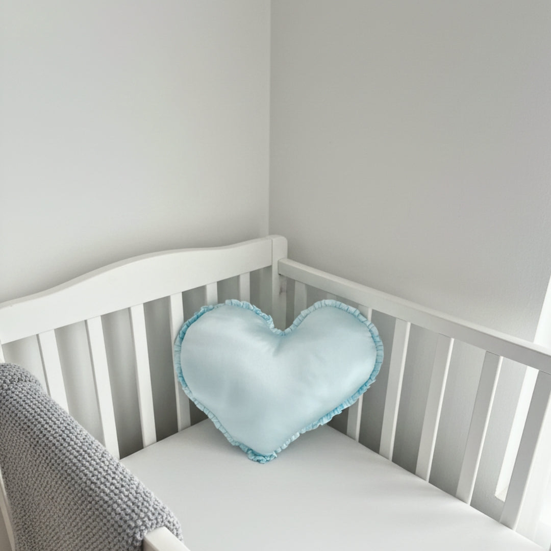 Satin Heart Throw Pillow – Decorative Cushion