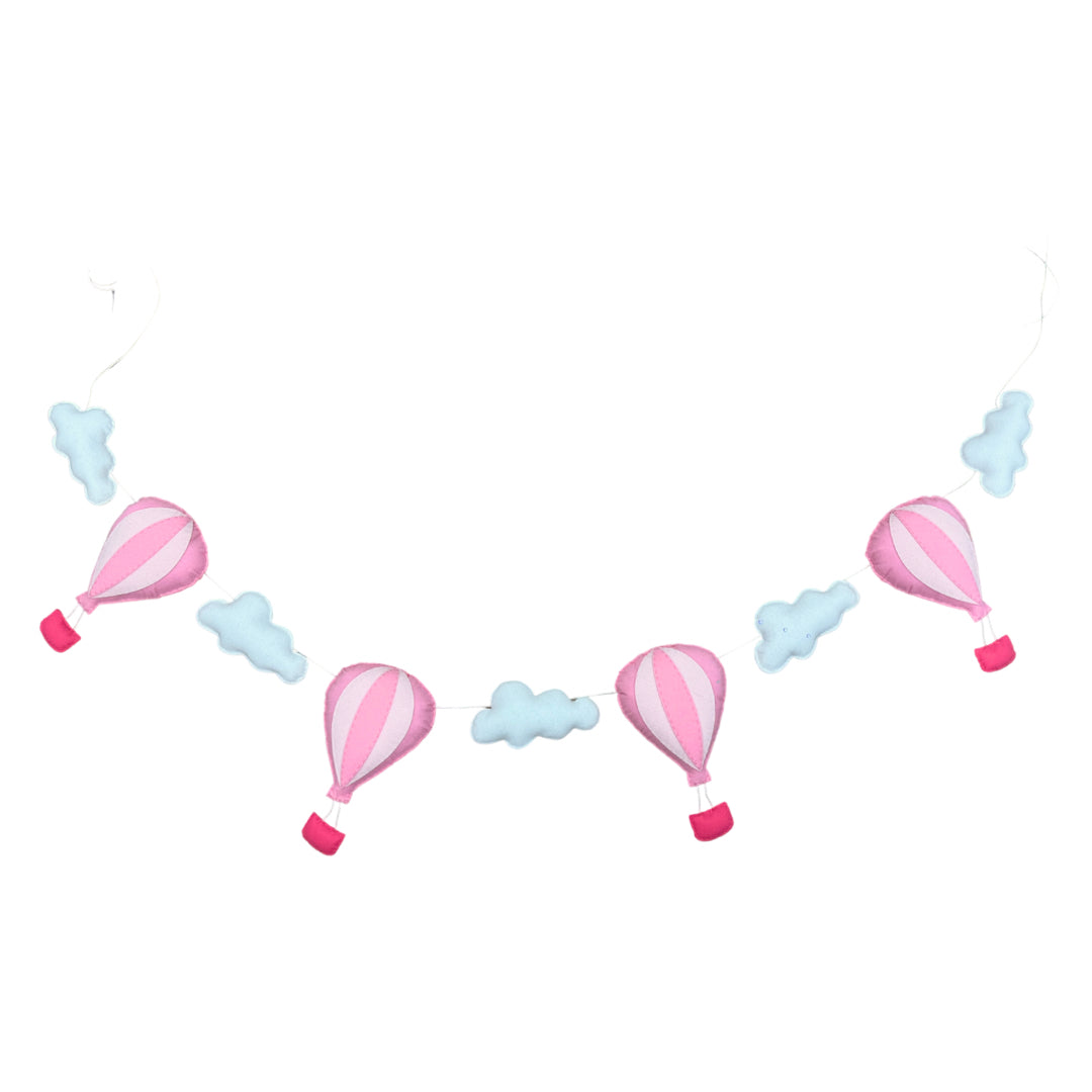 Hot Air Balloon Felt Bunting - Pink