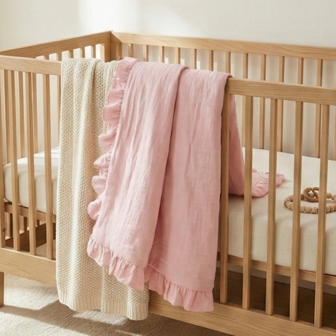 Snuggly Baby Muslin Blanket - 100% Organic Cotton, GOTS Certified - Pink