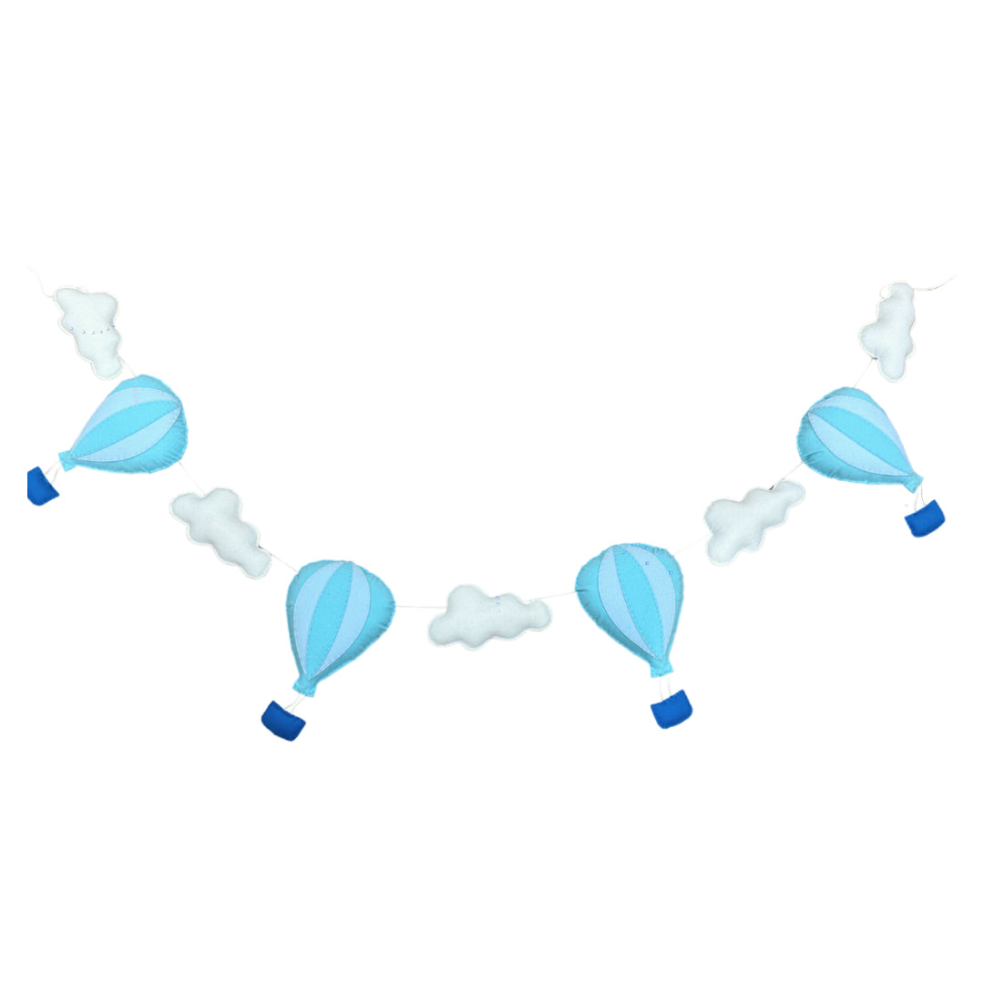 Hot Air Balloon Felt Bunting - Blue