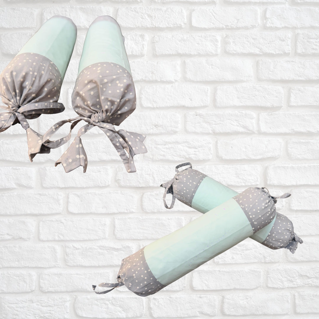Minty Dots Bolster Covers For Kids