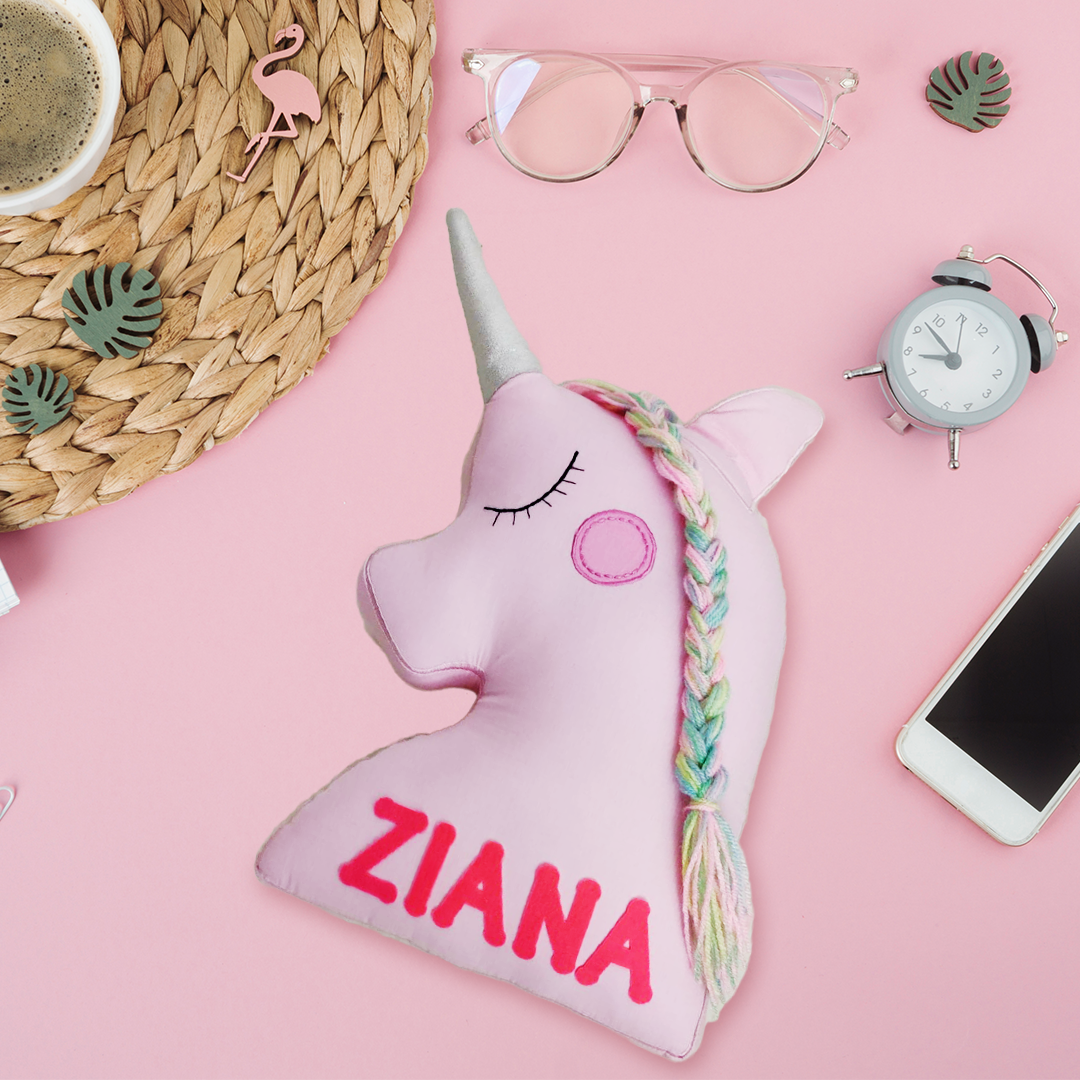 Colourful Unicorn Shaped Cushion