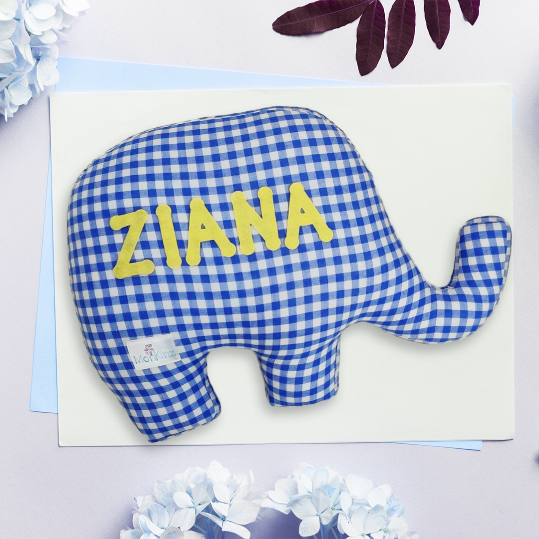 Colourful Elephant Cushion- Personalised Name