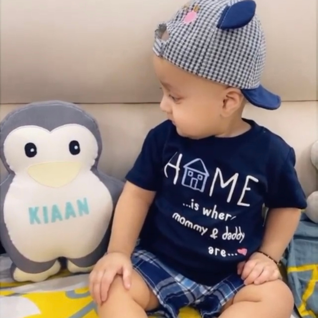 Penguin Cushion- Personalised Name