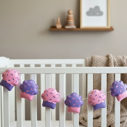 Colourful Cupcake Bunting- Felt Fabric