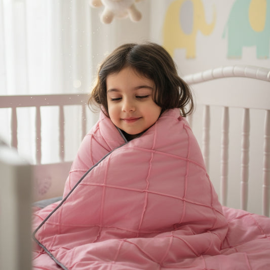 Sweet Blush Pleated Cotton Kids Quilt
