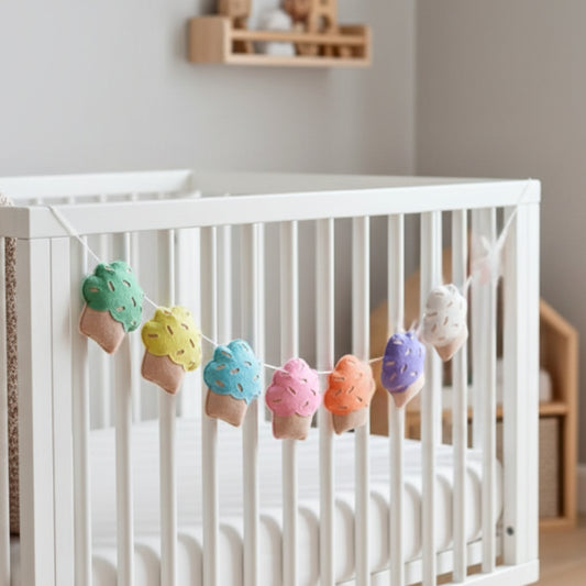 Colourful Cupcake Bunting- Felt Fabric