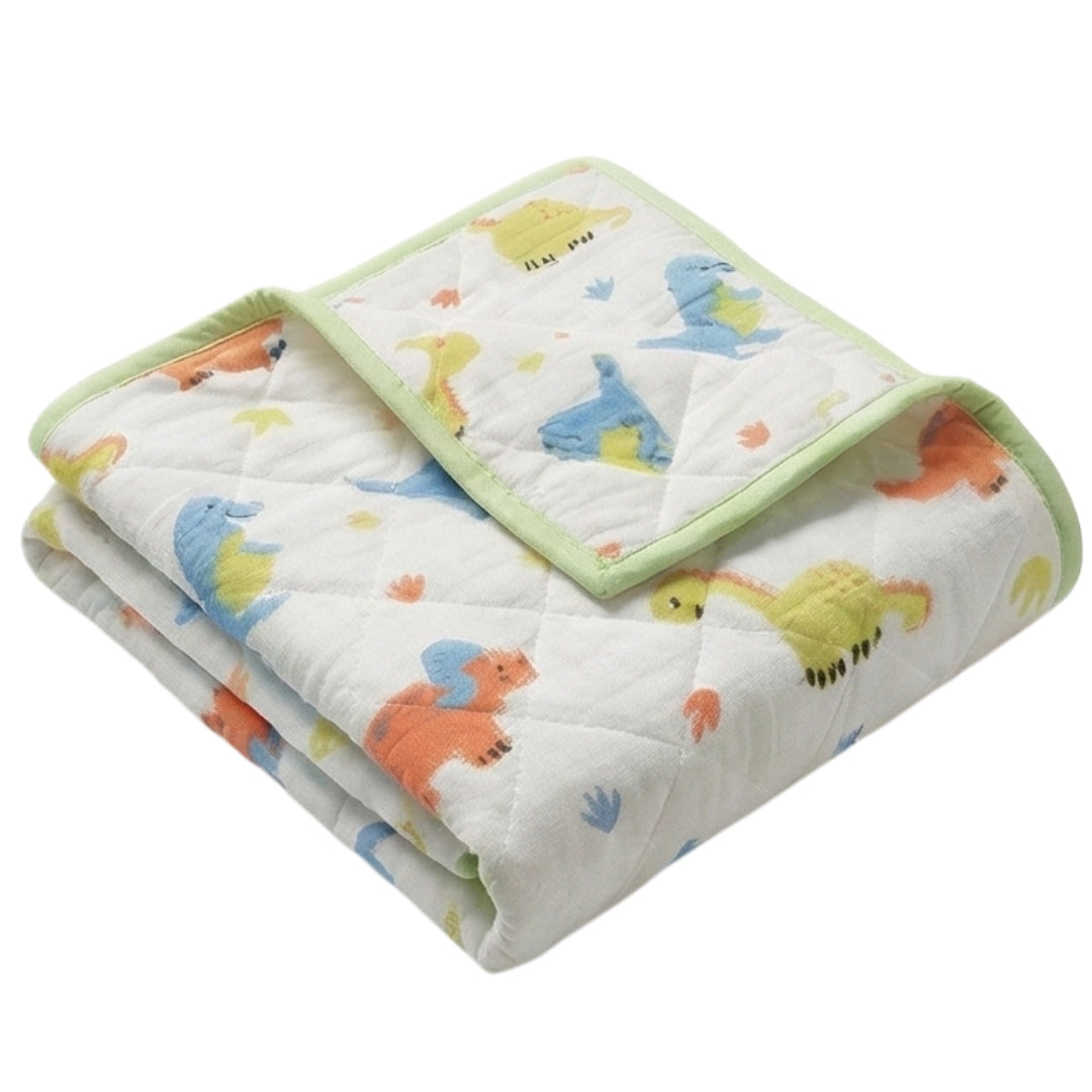 Jurassic Joy Organic Cotton Muslin Blanket - GOTS certified (40x50")