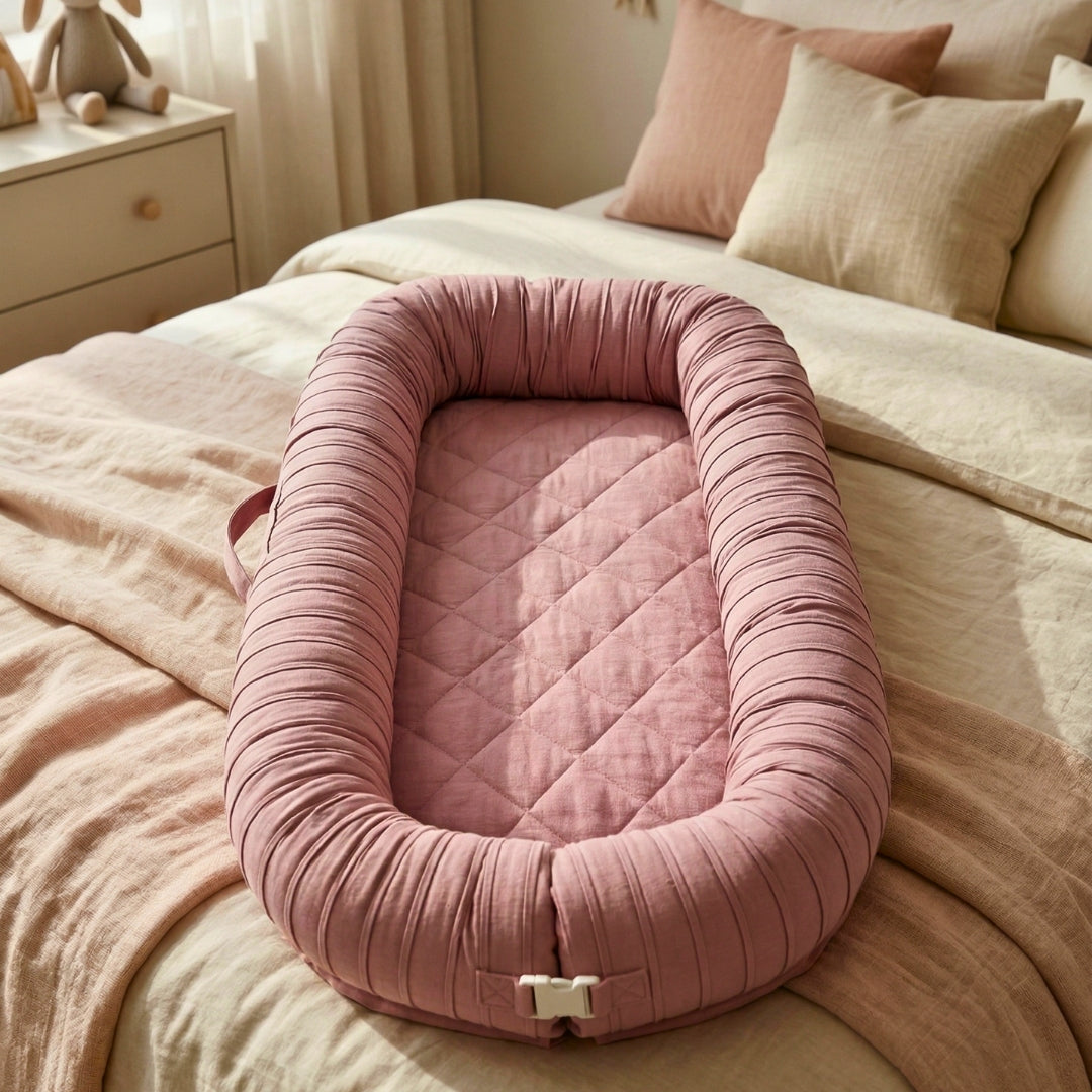 Baby Nest Bed & Lounger - Dusty Mauve