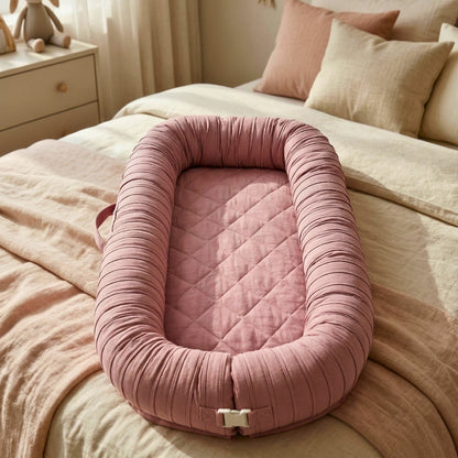 Baby Nest Bed & Lounger - Dusty Mauve