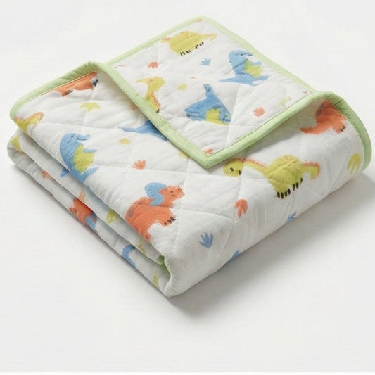 Jurassic Joy Organic Cotton Muslin Blanket - GOTS certified (40x50")