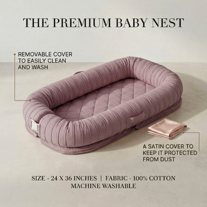 Baby Nest Bed & Lounger - Dusty Mauve