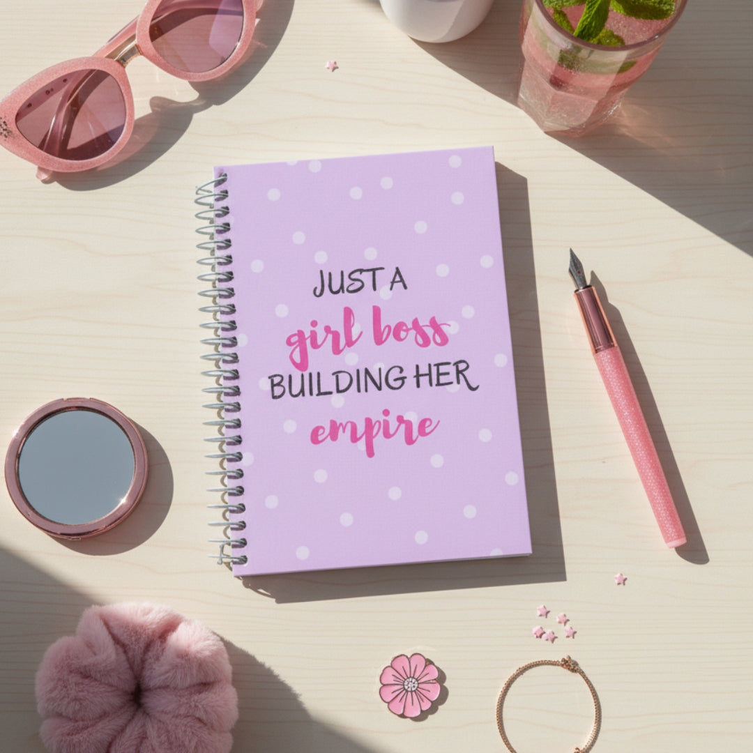 Girl Boss Polka A5 Ruled Notebook