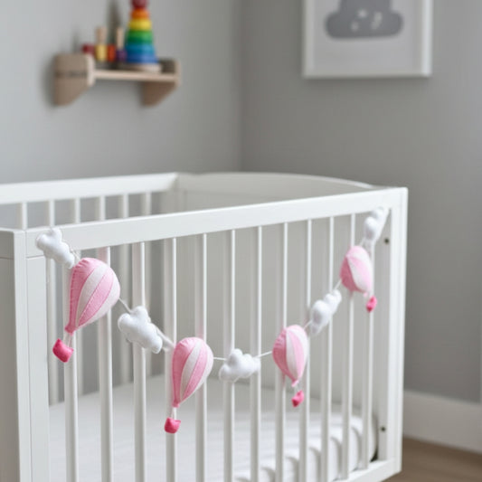 Hot Air Balloon Felt Bunting - Pink