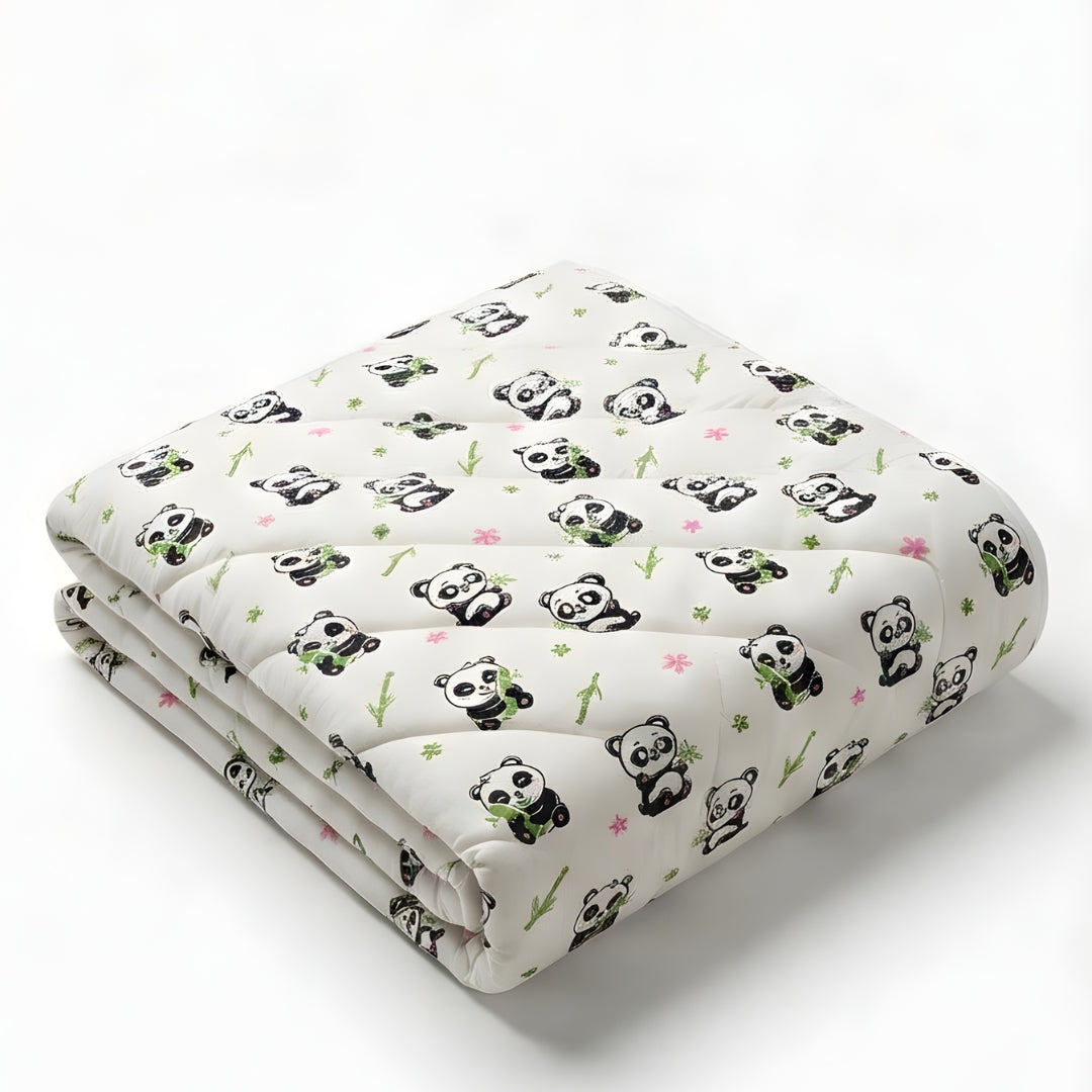 Panda Party Organic Muslin Baby Blanket – 40"×50" GOTS certified