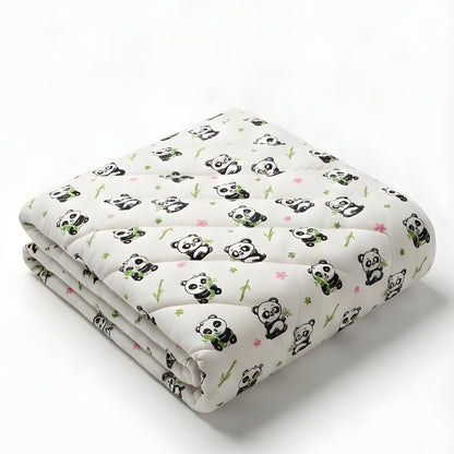 Panda Party Organic Muslin Baby Blanket – 40"×50" GOTS certified