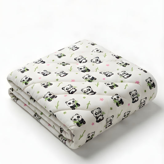 Panda Party Organic Muslin Baby Blanket – 40"×50" GOTS certified