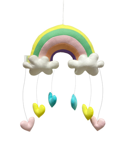 Rainbow & Hearts Nursery Wall Hanging - Bring Color and Joy to Kids Room