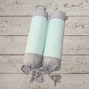 Minty Dots Bolster Covers