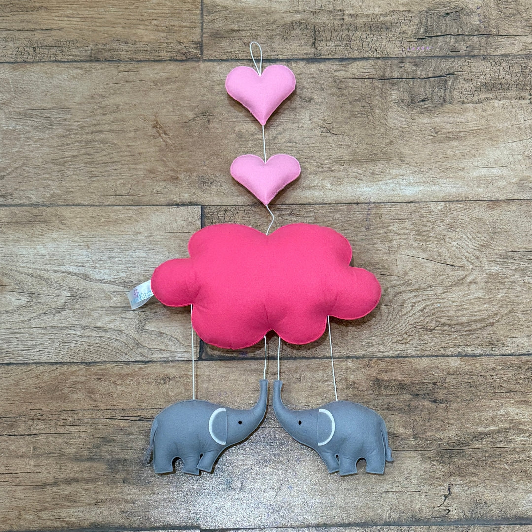 Elephant Kisses Cloud Hanging- Handmade