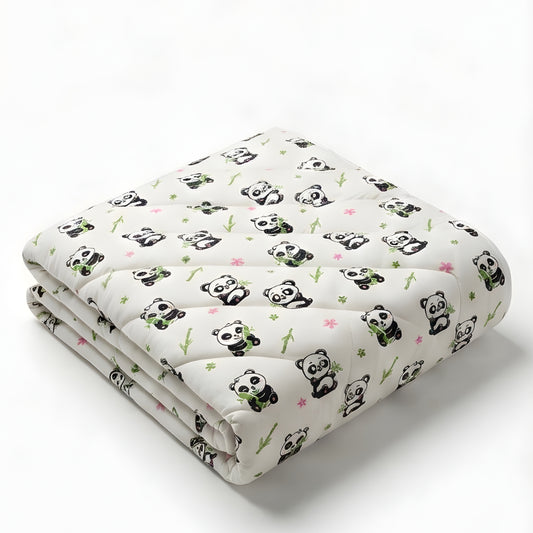 Panda Party Organic Muslin Baby Blanket – 40"×50" GOTS certified