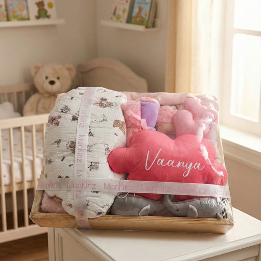 Pink Bows & Kisses Baby Gift Hamper