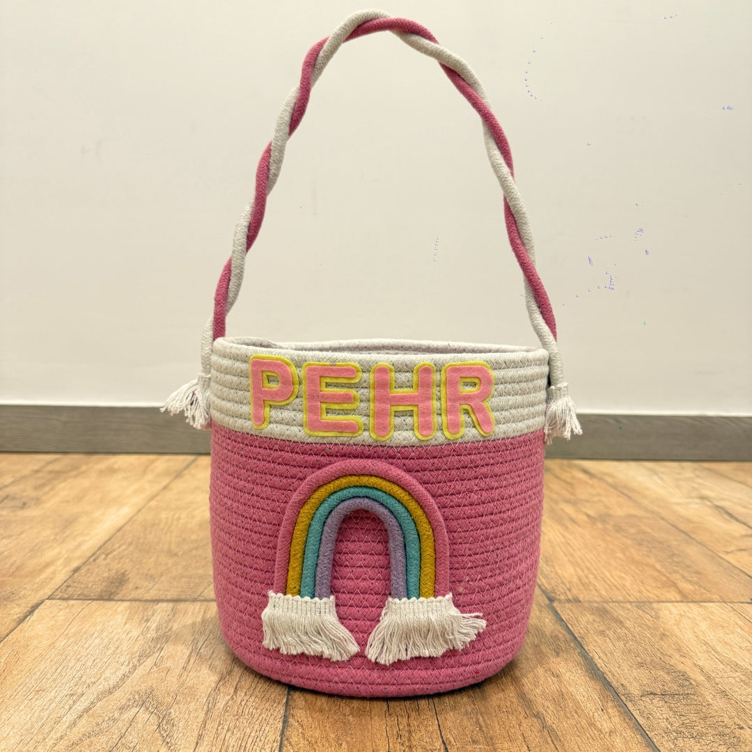 Rainbow Cuddles Carry Storage Basket (8x8")