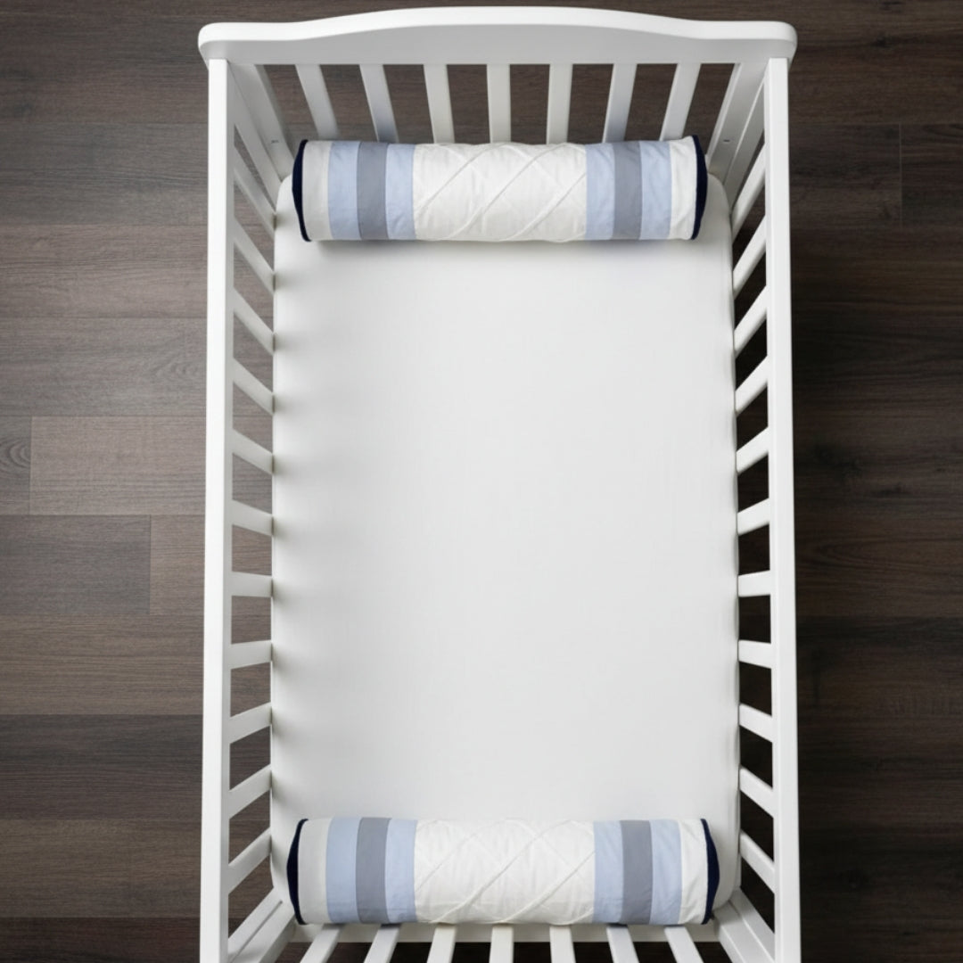 Stripe-Panel Cotton Bolster Pair