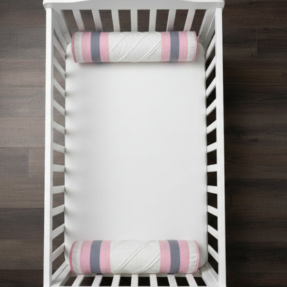 Double Stripe-Panel Cotton Bolster Pair