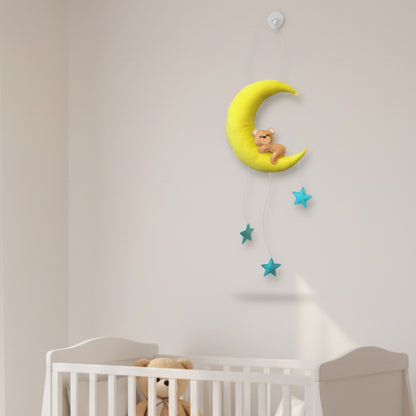 Sleepy Bear on Moon – Personalised Nursery Wall Hanging