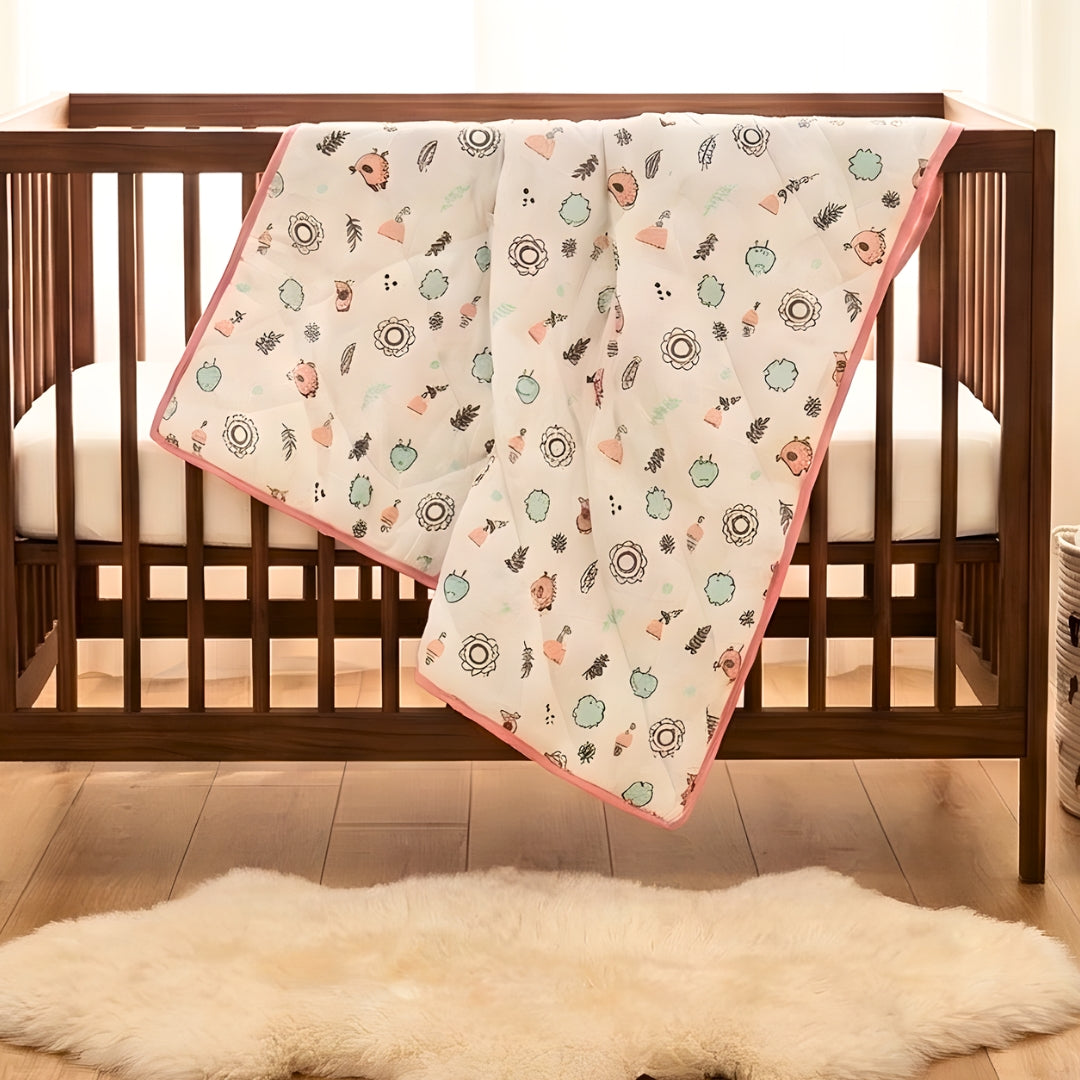 Pretty Birdie Organic Cotton Muslin Blanket - GOTS certified (40x50")