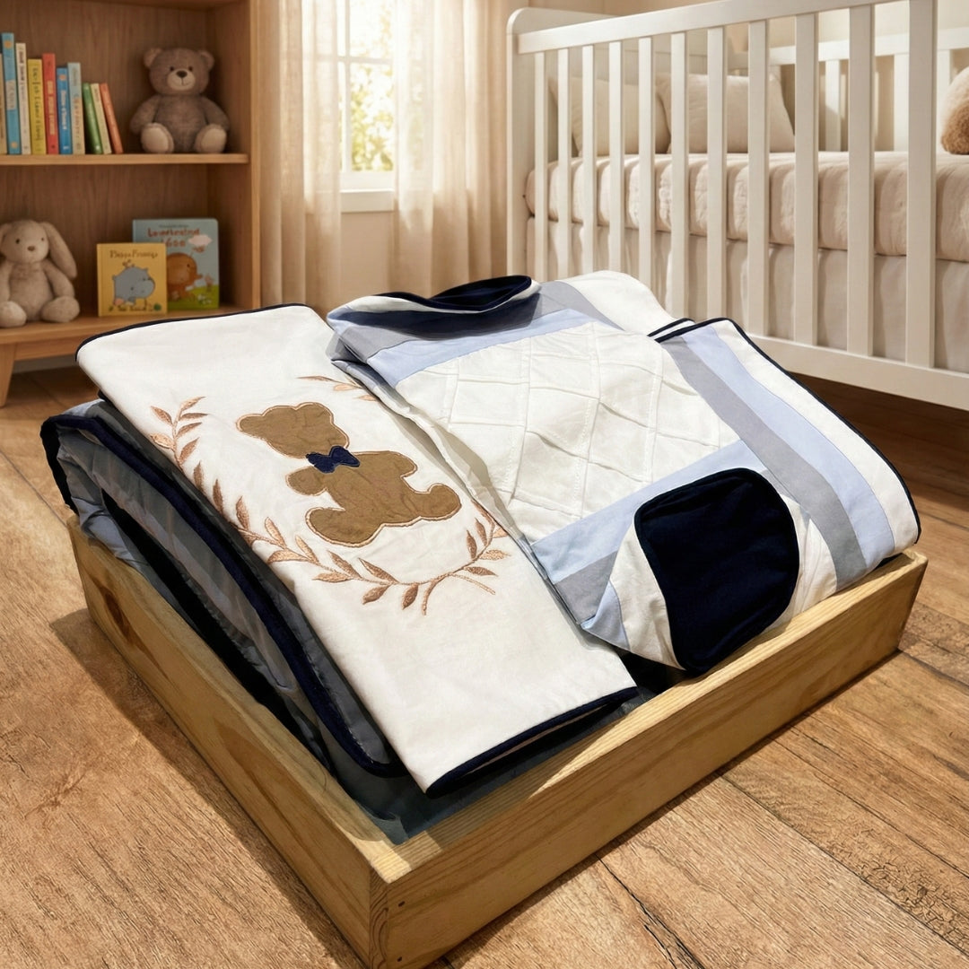 Classic Teddy Cot Bedding Set Hamper