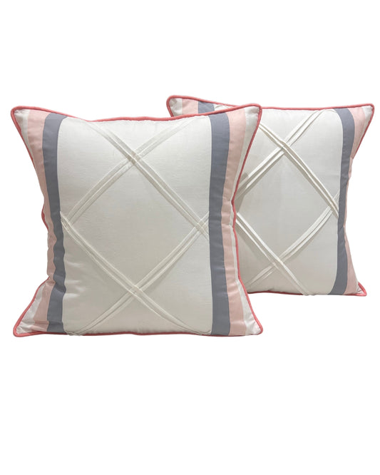 Double Pleated Stripe Cushion Cover