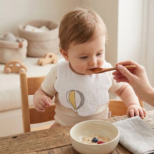 Ultra-Soft Muslin Baby Bib – 100% Cotton (0–18M) - Hot Air Balloon