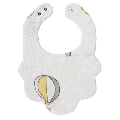 Ultra-Soft Muslin Baby Bib – 100% Cotton (0–18M) - Hot Air Balloon