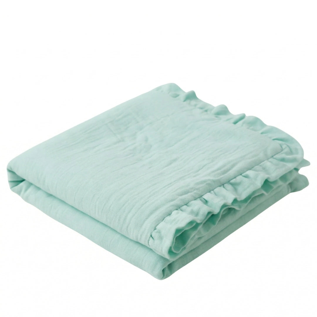 Snuggly Baby Muslin Blanket - 100% Organic Cotton, GOTS Certified - Mint