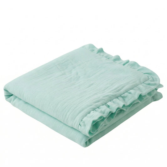 Snuggly Baby Muslin Blanket - 100% Organic Cotton, GOTS Certified - Mint