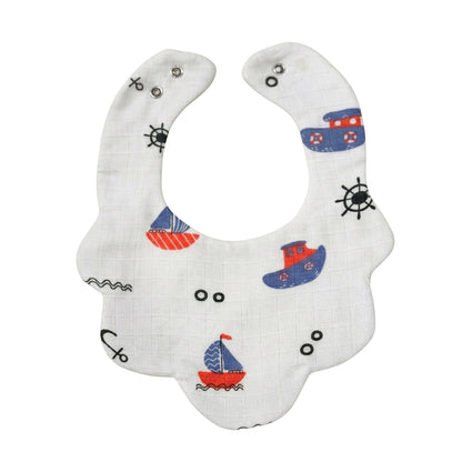 Ultra-Soft Muslin Baby Bib – 100% Organic Cotton (0–18M) - Sea Waters